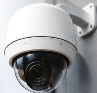 HD dome CCTV camera mounted on a wall