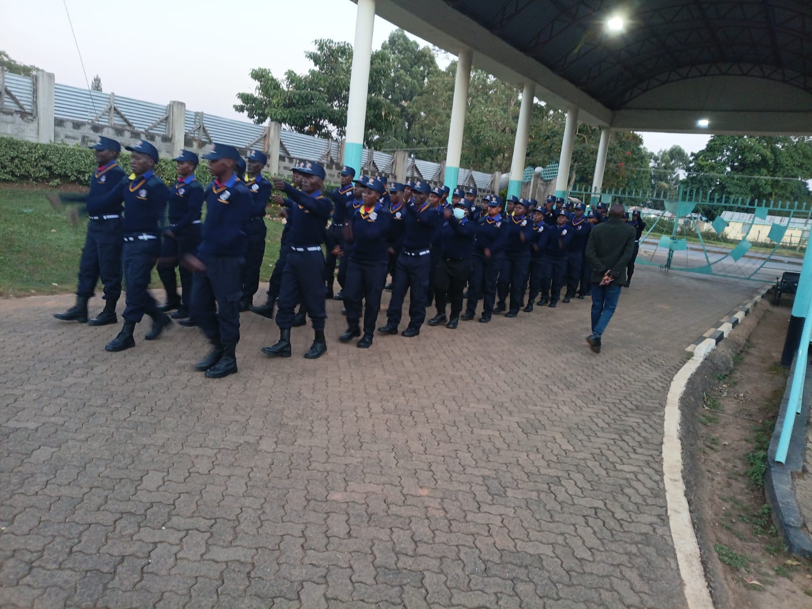 Guards in formation during parade
